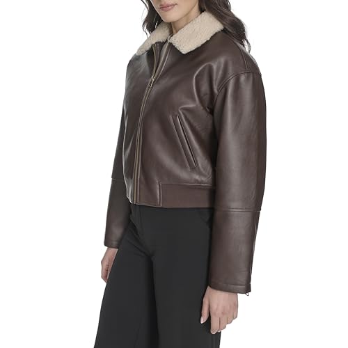 Image of Levi's Women's Faux Leather Bomber With Laydown Collar