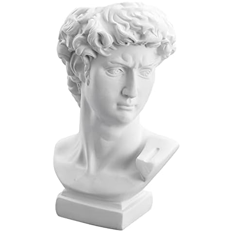 Cabilock David Statue Blumenvase Möbel Skulptur Pinsel Halter Harz Kopf Zement Pflanzer Blumenvase Make-Up Stifthalter Hauptdekoration Cover