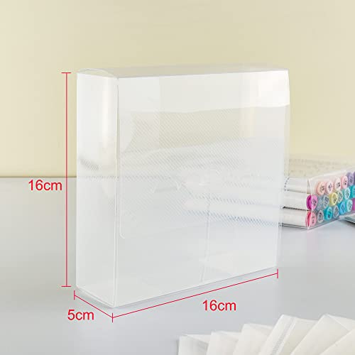 Image of BAOFALI 6Pcs6.3x6.3x2''Plastic Storage Cases Clear Craft Supplies Storage Containers Transparent Boxes with Lid Clear Rectangle for Craft Supplies Coloring Markers Brushes Stamp Die