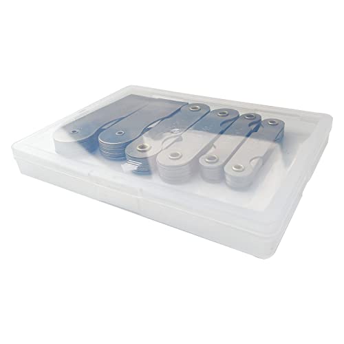 6 Pack R0.3-1.5/ R1-6.5/ R7-14.5/ R15-25/ R25-50/ R52-100 Radius Gauge Set, Stainless Steel Radius Fillet Gage Portable Concave Convex Measuring Tool for Tool and Die Makers Check