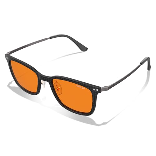 Image of ANYLUV Blue Light Glasses Men, Stylish Square Carbon Fiber Eyewear, Anti Eyestrain, Lightweight Mens Computer Gaming Glasses