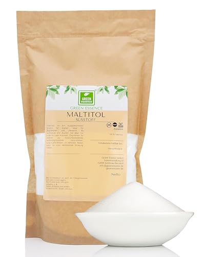 Maltit 1kg von der Grüne Essenz Maltitol Süße Alternative Aspartamfrei Süßstoff zum Backen und Süßen auch für Ketobackwaren