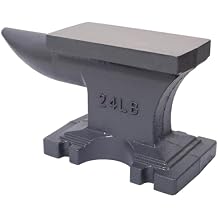 Cast Iron Anvil, Single Horn Anvil with 6.8 x 3.3 Inch Countertop and Stable Base, Luxebough, High Hardness Blacksmith for Bending Shaping Forging, Premium Rugged Design 24LB