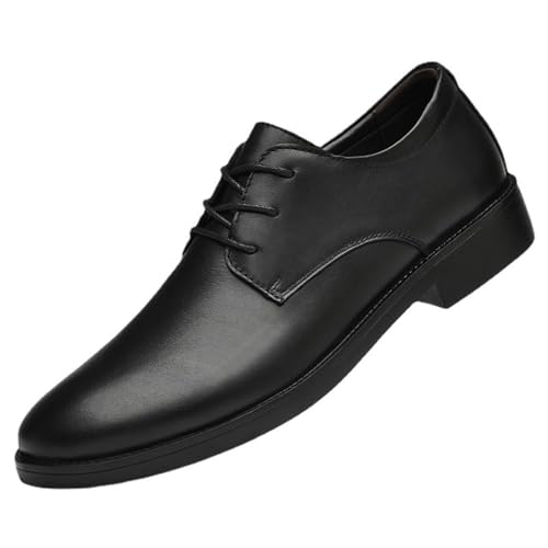 Men's Dress Shoes Genuine Leather Platform Slip-On Oxfords Casual Tuxedo Leather Derby Shoes Non Slip Casual Business Formal Shoes