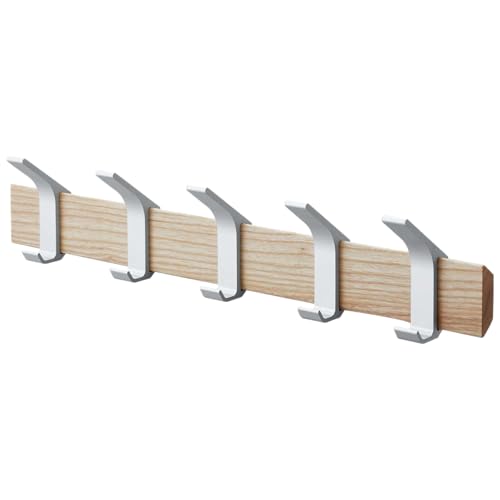 YAMAZAKI Home Rin Wall-Mounted Coat Hanger Brown - Steel + Wood
