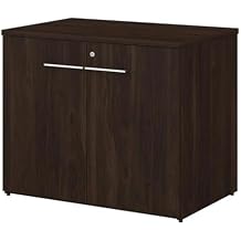 Bush Business Furniture Office 500 36W Storage Cabinet with Doors in Black Walnut - Assembled