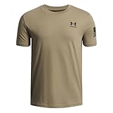 Under Armour Boys' Freedom Flag Short Sleeve T Shirt, (499) Federal Tan / / Black, X-Large
