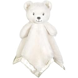 BEILIMU Bear Baby Lovey Security Blanket for Boys Girls 16 Inch White | Soft Baby Lovey Fluffy Blanket with Satin Backing Unisex Snuggle Toy Stuffed Animal Shower Gift for Newborn Toddler Infant
