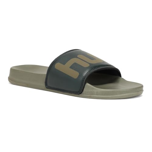 Image of hummel CHUNK MEN SLIDERS Comfortable Cushioned Sole Arch Support Durable Lightweight Flexible Trendy Style Flip flops and Slippers Slides for Men Daily use Chappal