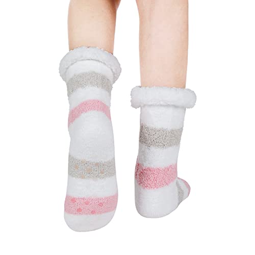 Image of Chassic Sherpa Lined Slipper Socks for Women, Non-Slip Cozy Winter House Socks, Soft Fuzzy Socks, Gifts for Women & Ladies Stocking Stuffers