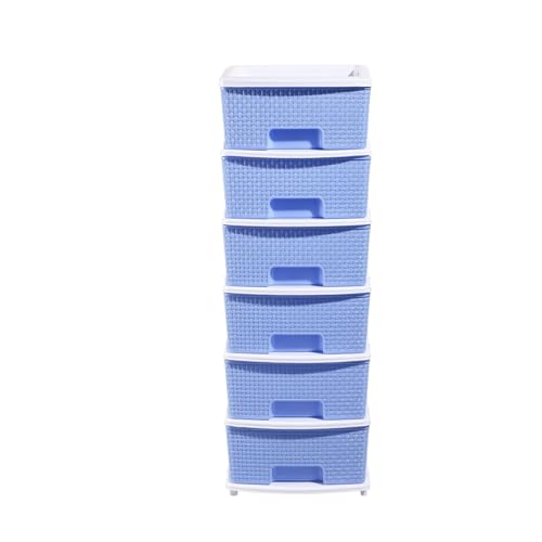 Image of Plastic Modular Drawer Storage Chest Of Drawers Organizer Storage Box, Large Stomo Racks For Multipurpose Anti-slip Shoes Organizers (Blue, 6 Layer)