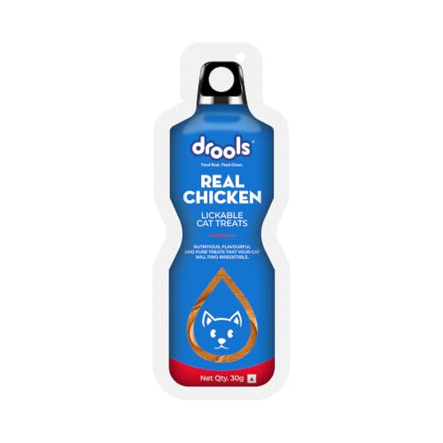 Image of Drools All Life Stages Creamy Lickable Cat Treat (30g x 15) Total 450g Pack of 15| Real Chicken Flavour | Easy to Hand Feed | High Moisture | Easier Acceptance Protein