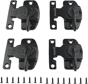 4 PCS Black Metal Dining Table Locks Dining Training Table Buckles Latches Table Connectors Leaf Latch Hardware Accessories Buckles Connectors Toggle Clamp for Case Box