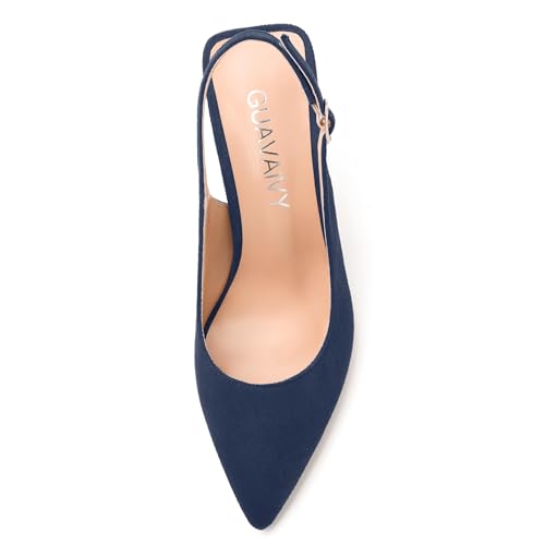 Stiletto Heels Women - 3.2" Pointed Toe Pumps with Adjustable Slingback, Solid Color Dress Shoes for Office, Date Night & Club3