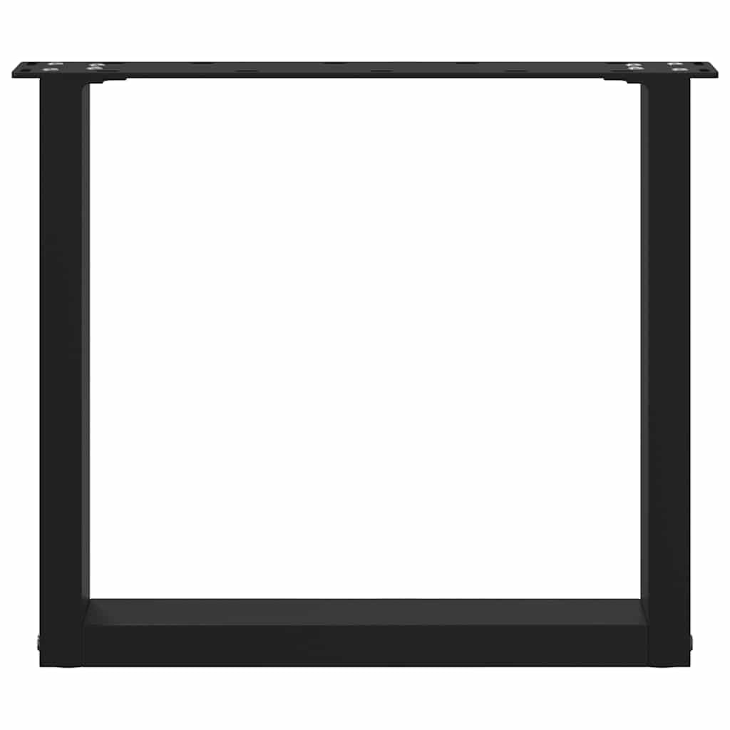 Gambe per tavolino da salotto a forma di U, 2 pezzi, nero, 50 x 42-43 cm
