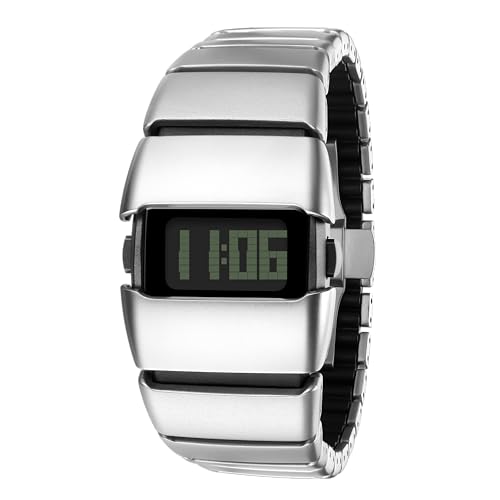 BENLYDESIGN Unique Metal Wristwatch, Digital Watches for Men, Stainless Steel Y2K Watch