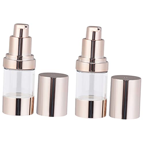 BAZEITFLOW 2Piezas Frascos de Crema Vacíos Aire Recargables Lociones y Cosméticos Contenedores de Viaje Resistentes y Livianos