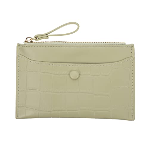 Mini Zipper Wallet for Change Storage Multi-compartment Pu Wallet for Cards and Coins Portable and Safe Design for Women Eco-friendly Material Green Color