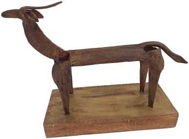 DeKulture Reindeer Statue | Recycled Iron Christmas Figurine | Tabletop Holiday Decor (10x3.5x7 Inches) image 3