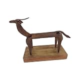 De Kulture Handcrafted Reciclado Iron Raindeer Decorative Collectible Figurine Showpiece Beautify Home Office Holiday Decor | Ideal para la decoración del jardín, 10 x 3,5 x 7 (LWH) INCHES