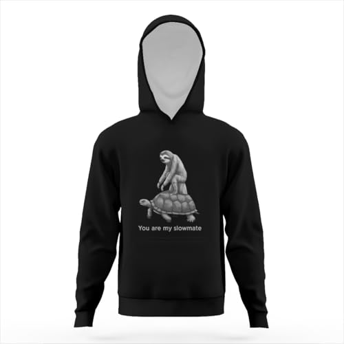Cute Turtle Funny Sloth You Are My Slowmate Hoodies for Teen Girls Boys Lightweight Kangaroo Pocket Sweatshirt3