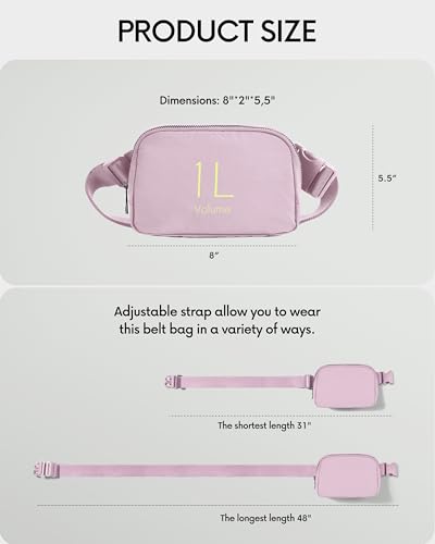 Image of ODODOS Unisex Mini Belt Bag with Adjustable Strap Small Fanny Pack for Workout Running Traveling Hiking, Lavender
