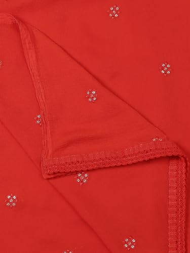 Image of DUPATTA BAZAAR Women's Embroidered Chiffon Dupatta with Delicate Sequins