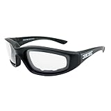 Epoch Eyewear Photochromic Auto-Darkening Motorcycle Sunglasses Foam Padded Black Frame w/Clear to Smoke Lens