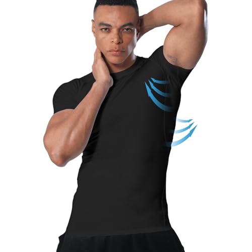 VanKee Camiseta Compresión Hombre Camiseta de Running de Secado rápido y Transpirable Diseño de Malla en la axila para un fútbol Gym Running