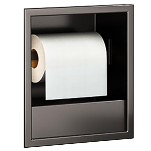 Stainless Steel Shower Niche with Storage Caddy Toilet Paper Holder Modern Bathroom Organizer for Living Room Kitchen Bedroom