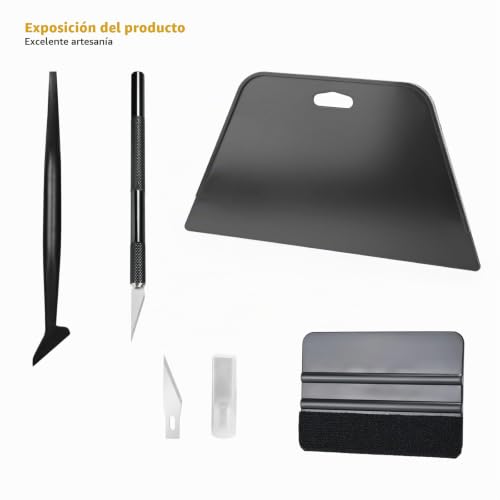 Miniatura 7 de Ehdis Kit De Herramientas Para Papel Pintado - 5 Piezas - Con Dos Tipos De Espatula Y Bisturi Con 5 Cuchillas, Mini Espatula, Para Todo Tipo De Papel Pintado, Vinilo De Coche, Película Para Ventanas