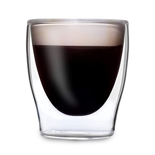 DUOS® Juego de Vasos de Café de Doble Pared (4 x 80 ml) - Para Té, Capuchino, Latte Macchiato - Vasos Térmicos