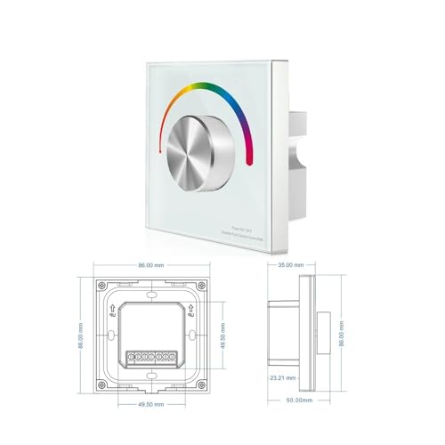 Panneau de commande mural T3-K-B avec contrôleur gradation rotatif DC12-24V