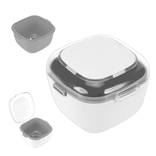 Zikenis Boîte de Dentier avec Passoire,Etui pour Dentier avec Couvercle,Boîte de Rangement pour Prothèses,Boite Appareil Dentaire,pour Trempage Nettoyage...