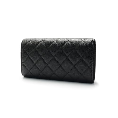 2R Quilted Leather Crossbody Wallet with Chain Strap, Black3