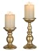 Nuptio Gold 2 Pcs Iron Pillar Candle Holders, Gold Candlestick Most Ideal for 3" Pillar Candles or Flameless Led Candles, Gifts for Wedding, Party, Home, Spa, Reiki, Votive Candle (S + L)