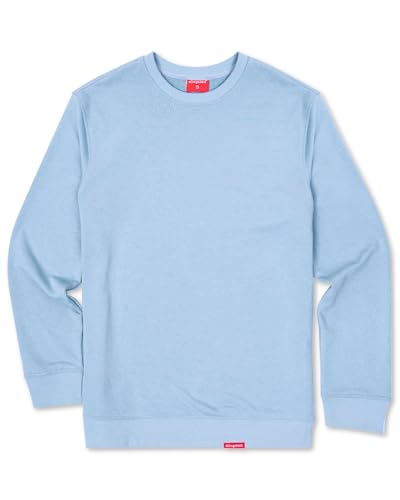 Kingsted Light Blue Sweatshirt for Men Super Soft Lightweight Sweater Premium Terry Fabric Classic Everyday Comfort Fit (Carolina Blue Large)