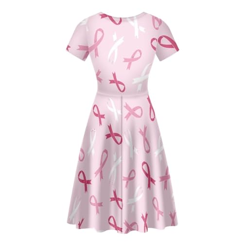 Image of POLERO Sunflower Dress for Women Floral Summer Dresses Short Sleeve Casual Sundresses Midi Dresses
