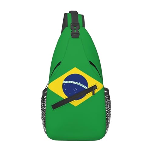 Flag of Brazil Sling Bag for Men Women Adjustable Shoulder Sling Backpack Lightweight Chest Crossbody Bags for Travel Hiking Daypack Fanny Pack