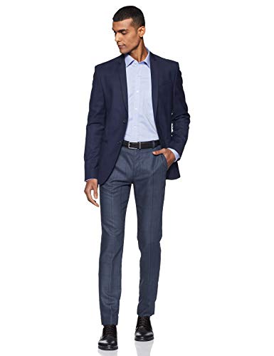 Image of Raymond Men's Pure Cotton Solid Pattern Slim Fit Semi Cutaway Collar Full Sleeve Formal Shirt