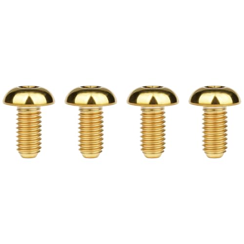Image of Titanium Bolt M4x6 8 10 12 15 20mm Hex Head Screws for Bicycle Pack of 4 (Gold, M4x8mm)