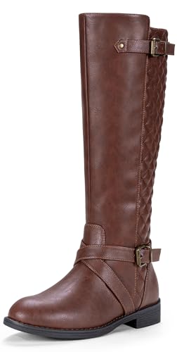Image of Jeossy Women's 950 Knee High Riding Tall Boots, Comfortable with Metal Buckle and Zipper Boots with Wide Calf and Wide Widths