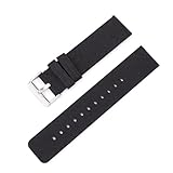 Run Ken 12mm 14mm 16mm 18mm 20mm 22mm Cinturino in tela di nylon compatibile con Samsung Galaxy Watch 3 42mm 46mm Active 2 Gear S2 S3 cinturino da polso(Black,18mm)