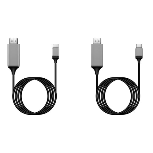 Hlsicnalm(ヘルシンキ) 2X Type-C To 互換 USB3.1 4K HDTV ケーブル、Android フォン用 TV 接続用 同じ画面デバイス ケーブル 2M