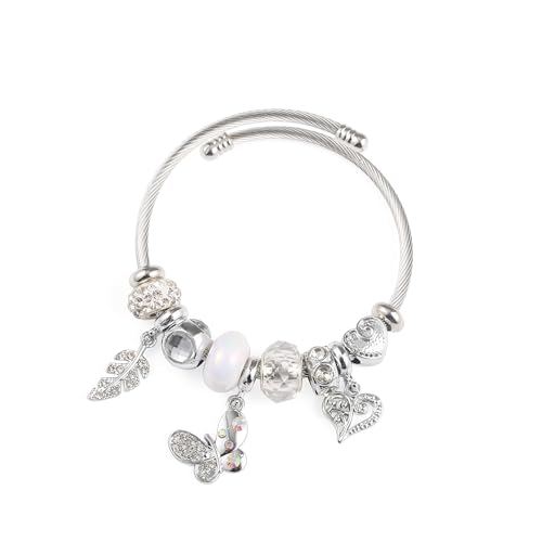 Image of YouLuo Cute Necklace Charm Bracelet Set,Personalized Jewelry Gift for Women | Cute Charm Bracelet, Adjustable Stainless Steel Bracelet, Anime Cartoon Accessories Bracelets for Women Gift and Friendship