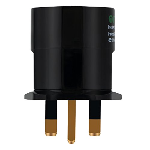 Incutex 2x adapter EU naar VK – Europa 2-pin naar 3-pin VK -13A zekering – Europese reisstekker Schuko in zwart - Image 4