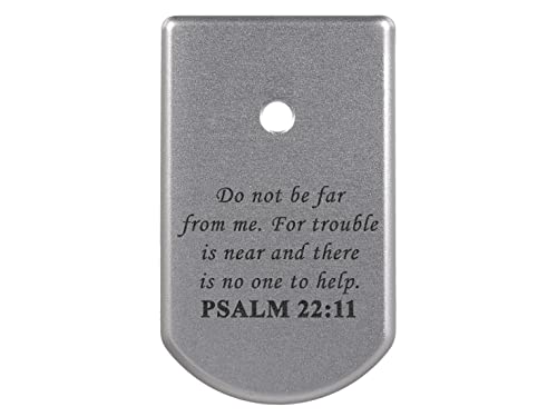 NDZ Performance Magazine Floor Base Plate for Beretta 92A1 96A1 M9A1 M9A3 92X 9MM .40 S&W Laser Engraved Aluminum in Silver - Bible Psalm 22:11
