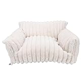 FAUOSWUK Divano Letto per Gatti, Design a 3 Lati con Schienale Alto e Fondo Antiscivolo, Rivestimento Sfoderabile Facile Pulizia, Caldo e Accogliente per Tutte le Stagioni