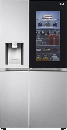 LG GSXV91MBAF Frigorifero Americano Side by Side InstaView Total No Frost con Congelatore, 635 L, Dispenser Acqua e Ghiaccio UV Nano, Door Cooling, Linear Cooling - Frigo Smart con Wi-Fi e Freezer