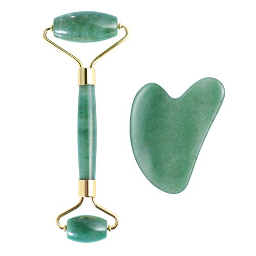 FRCOLOR Rolo de rosto de jade, 2 peças de beleza cosmética para pele facial, rolo de envelhecimento